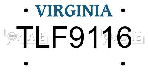 TLF9116 Virginia License Plate