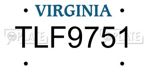 TLF9751 Virginia License Plate