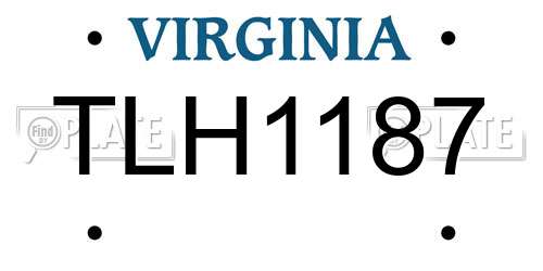 TLH1187 Virginia License Plate