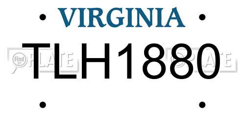 TLH1880 Virginia License Plate