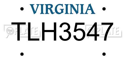 TLH3547 Virginia License Plate