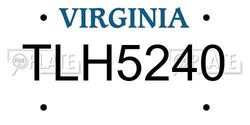 TLH5240 Virginia License Plate