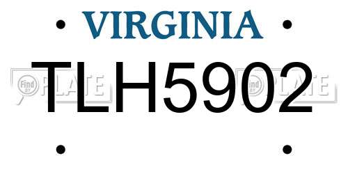 TLH5902 Virginia License Plate