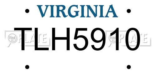 TLH5910 Virginia License Plate