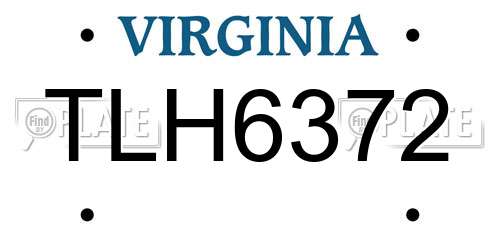 TLH6372 Virginia License Plate
