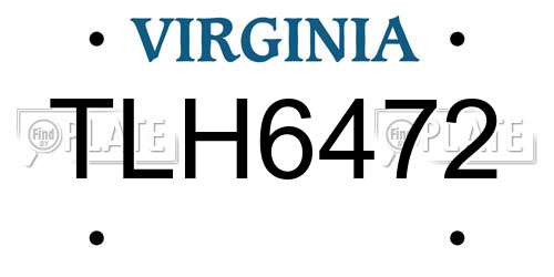 TLH6472 Virginia License Plate