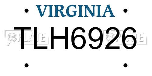 TLH6926 Virginia License Plate