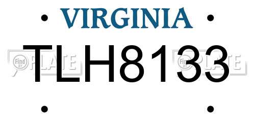 TLH8133 Virginia License Plate