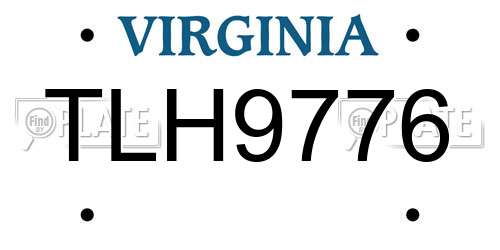 TLH9776 Virginia License Plate