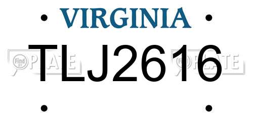 TLJ2616 Virginia License Plate