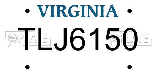 TLJ6150 Virginia License Plate