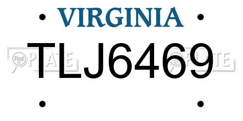 TLJ6469 Virginia License Plate