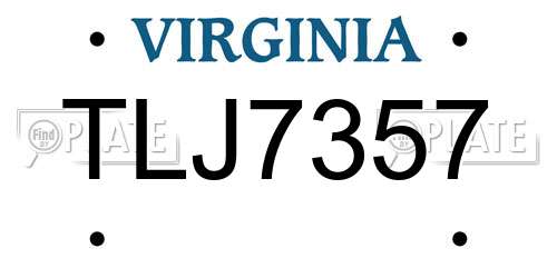 TLJ7357 Virginia License Plate