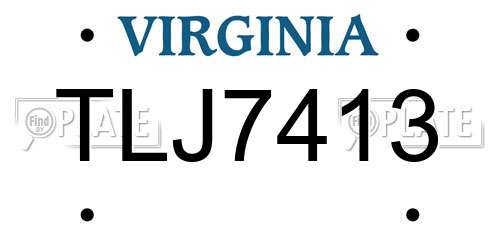 TLJ7413 Virginia License Plate