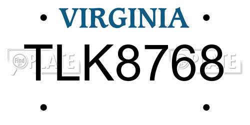 TLK8768 Virginia License Plate