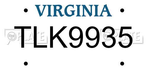 TLK9935 Virginia License Plate