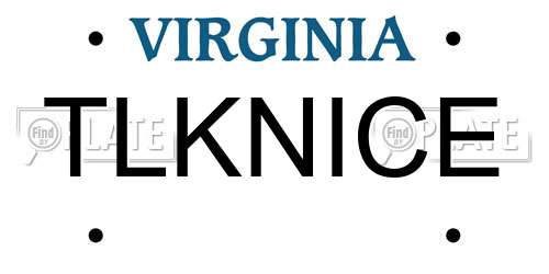 TLKNICE Virginia License Plate