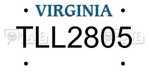 TLL2805 Virginia License Plate