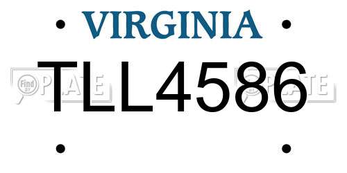 TLL4586 Virginia License Plate