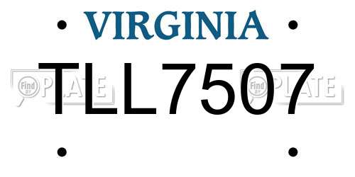 TLL7507 Virginia License Plate