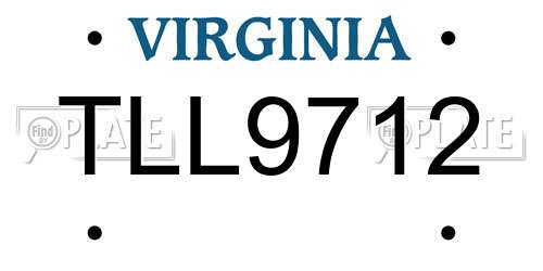 TLL9712 Virginia License Plate