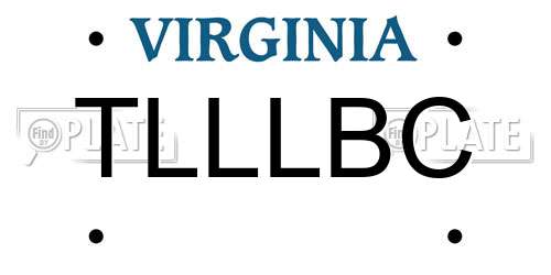 TLLLBC Virginia License Plate