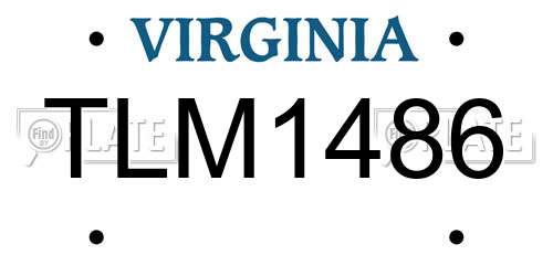 TLM1486 Virginia License Plate