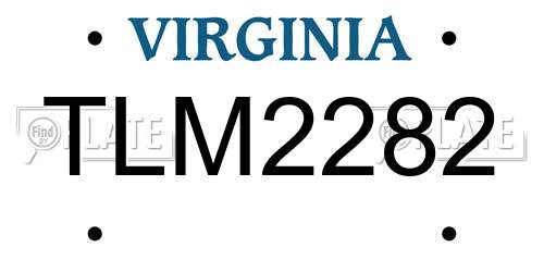 TLM2282 Virginia License Plate