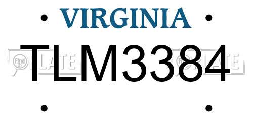 TLM3384 Virginia License Plate