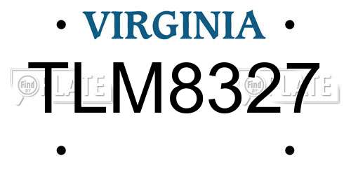 TLM8327 Virginia License Plate
