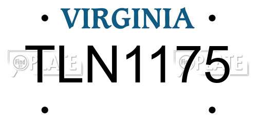 TLN1175 Virginia License Plate