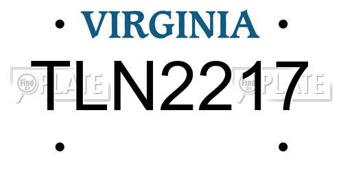 TLN2217 Virginia License Plate