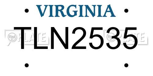 TLN2535 Virginia License Plate