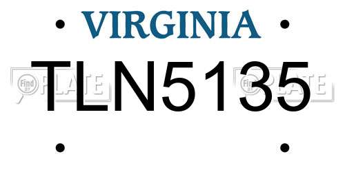 TLN5135 Virginia License Plate