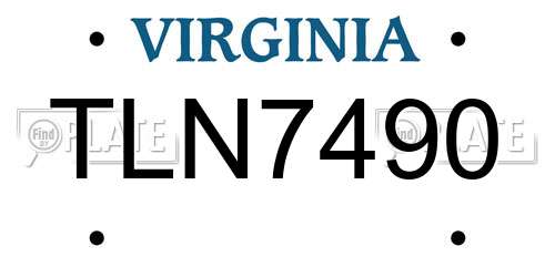 TLN7490 Virginia License Plate