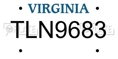 TLN9683 Virginia License Plate