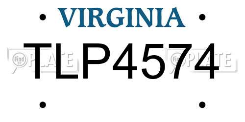 TLP4574 Virginia License Plate