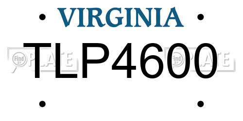 TLP4600 Virginia License Plate