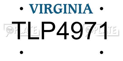 TLP4971 Virginia License Plate