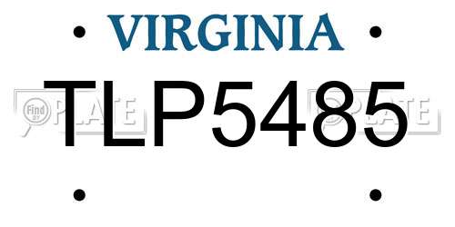 TLP5485 Virginia License Plate