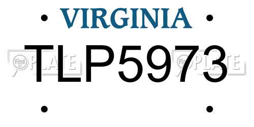 TLP5973 Virginia License Plate
