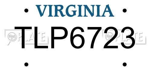 TLP6723 Virginia License Plate