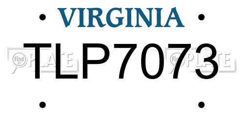 TLP7073 Virginia License Plate