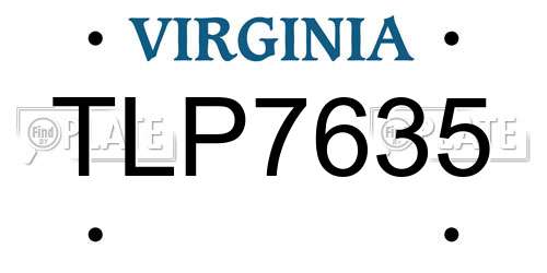 TLP7635 Virginia License Plate