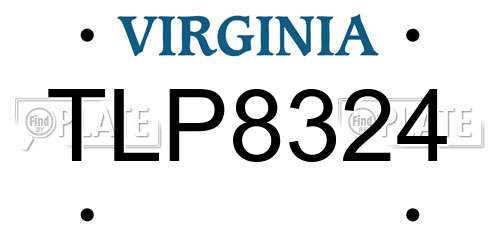 TLP8324 Virginia License Plate