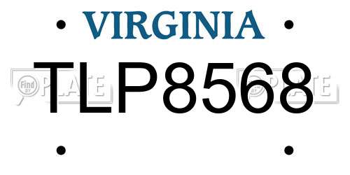 TLP8568 Virginia License Plate