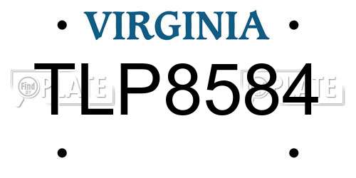 TLP8584 Virginia License Plate