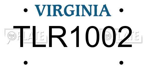 TLR1002 Virginia License Plate
