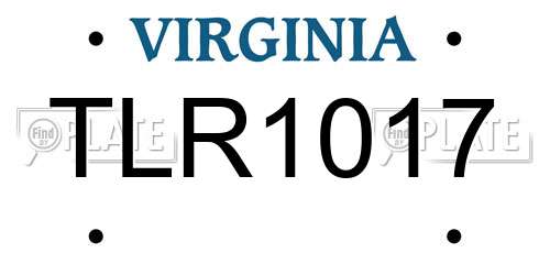 TLR1017 Virginia License Plate