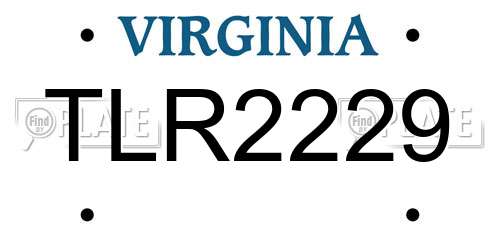 TLR2229 Virginia License Plate